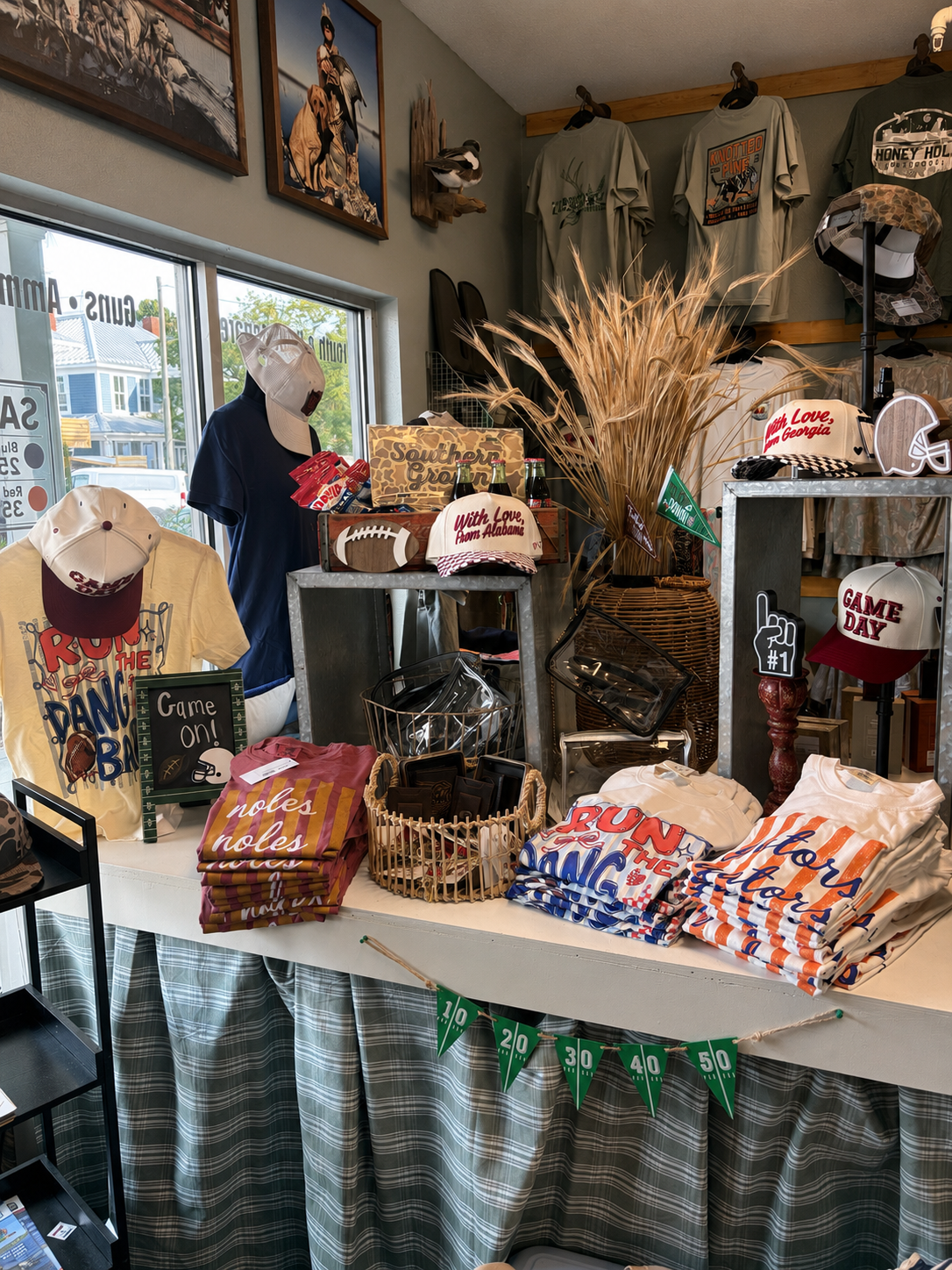 Inside Crum and Co. Outdoors — firearms, gear and apparel on display in Apalachicola, FL