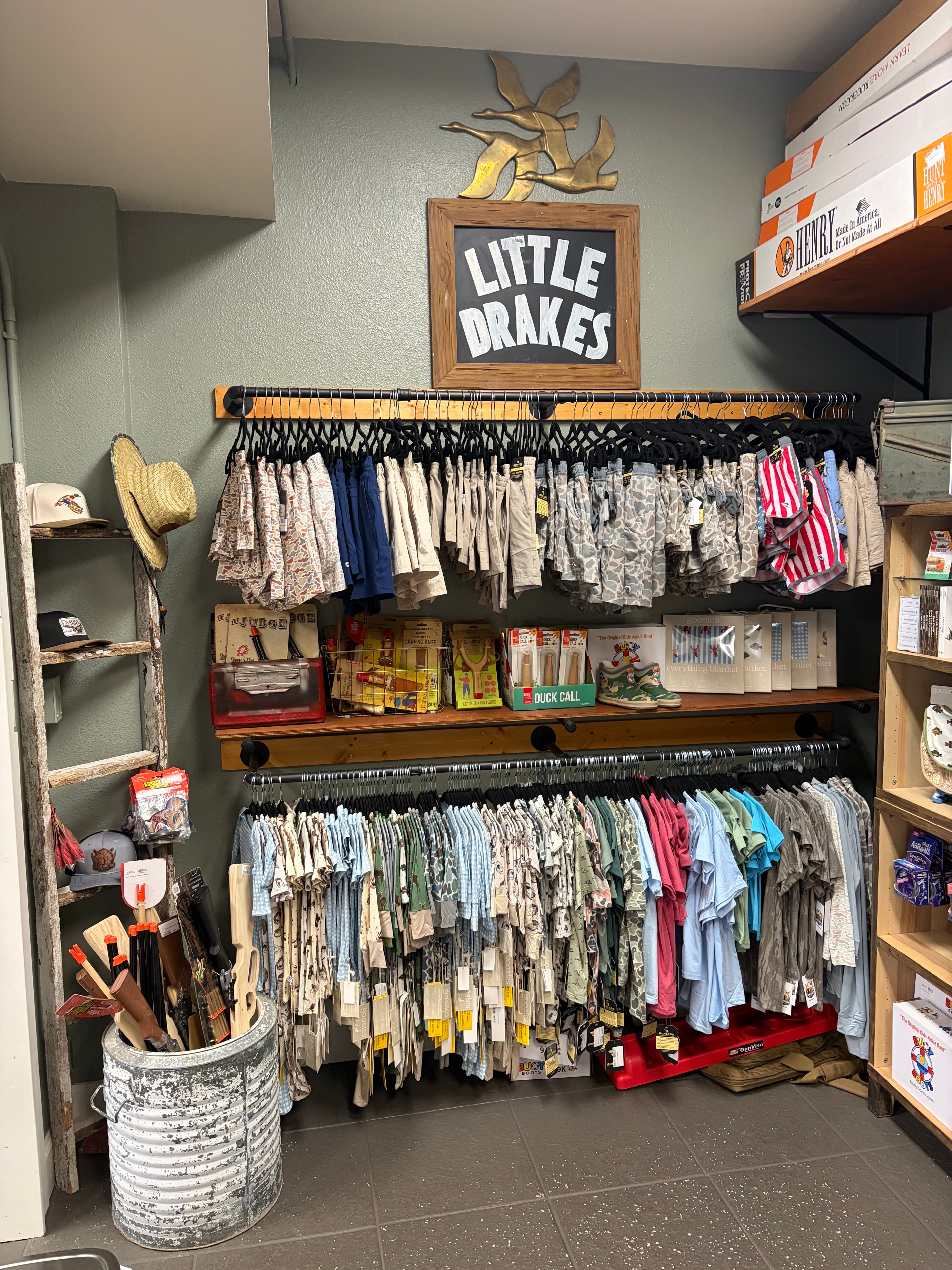Specialty outdoor products and gear on display at Crum and Co. Outdoors